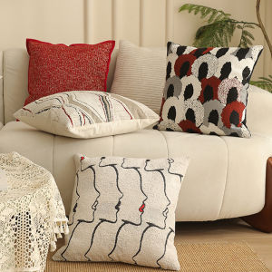 Nordic Style Abstract Sample Room Pillow Cover Sofa Living Room Couch Pillowcase with Core Bed Headrest Square Geometric Pattern