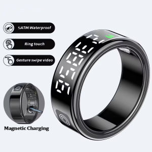 New Wireless Smart Ring 2025 For Men Women LED Display Screen Heart Rate Blood Oxygen Monitor Sports 10ATM Waterproof Smartring