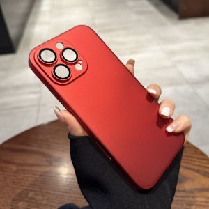 AO.HU | Red Matte Plated Frosted Hard Full Cover Slim iPhone Case