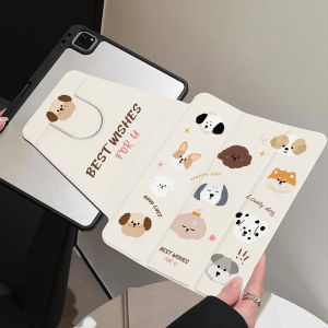 360° Rotatable Tri-Fold for Samsung Galaxy Tab S9 S10 FE A9 A11 S7 S8 Plus Painted Tablet Purple Floral Puppy Drop-proof Cover