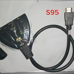 S95 ORI HDMI SWITCH 3 PORT SOKET SOCKET 4K ULTRA HD TV SWITCHER 3 INPUT 1 OUTPUT 4Kx2K 3D CABLE 30CM