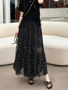 Stylish Dotted A-line Skirt