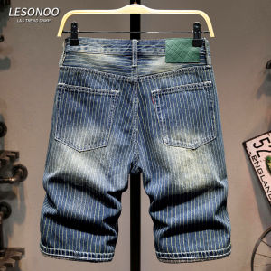 LIANSENNIAO | Summer Striped Denim Casual Shorts