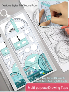 Multifunctional Precision Drawing Tool Junior High School Mathematics Geometry Ruler Activity Handwritten Newspaper Design Tools