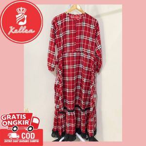Gamis Panjang Wanita Bahan Ceruty Babydoll Lembut Gamis MA Fashion Muslim Nyaman dipakai - XELLEA