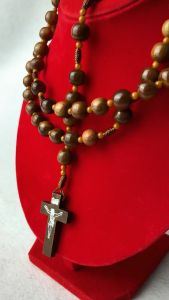 Rosario Eksklusif Kayu Kokka / Kaukah / Kaoka ORIGINAL Motif Marjan / Kalung Rosario Katolik