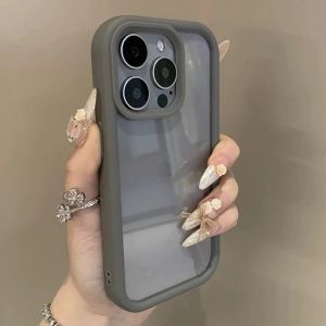 Luxury Transparent Candy Phone Case For iPhone 11 12 13 14 15 16 Pro Max Plus Shockproof Clear Bumper Cases Cover