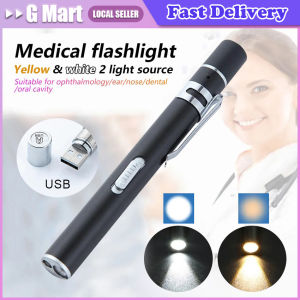 Stainless Steel Portable with Mini USB Rechargeable White + Warm Light Torch Nursing Flashlight Pen Pocket for Camping Doctors USB Rechargeable Medical Handy Pen Light Mini Nursing Flashlight LED Torch Lamp With Stainless Steel Clip Pocket Led Flashlight