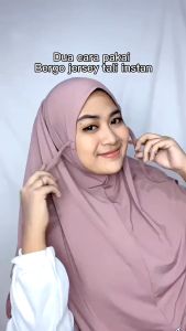 HIJAB BERGO TALI JERSEY SIZE M / HIJAB INSTAN JERSEY TALI BELAKANG NON PET / HIJAB JERSEY TALI