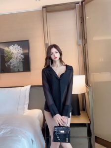 Hormones 💞💞 ชุดนอนผ้าชีฟอง ชุดนอนเซ็กซี่ กระเป๋าเซลล์ ห้ามนอน เสื้อแฟน ชุดอ่อยแฟน พร้อมส่งจากไทย (H9199)