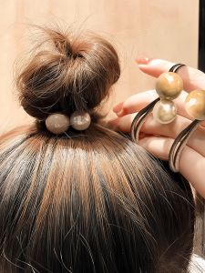 Elegant Pearl Hair Ties & Women's Bun Elastic Hair Bands