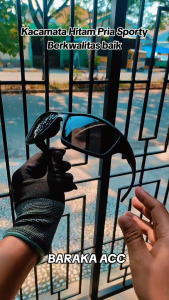 Kacamata Hitam Pria Style Sporty Terbaru Dengan Kotak & Kain Lap Pembersih Eyewear Sunglasses