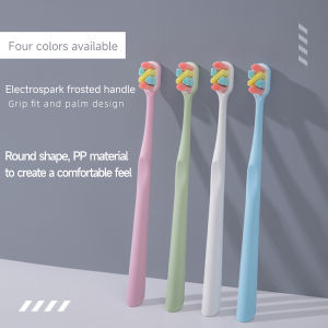 Four-color adult toothbrush individually packaged soft and dense bristles to reduce gums