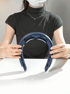 New Quad-Core USB Neck Fan Turbine Vaneless Design Easy Control 4000mAh Digital display for Outdoor Portable Fan