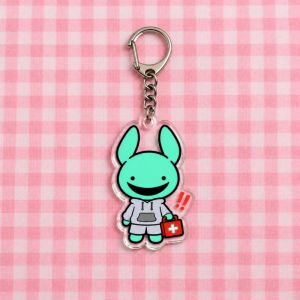 Bandai | Móc Khóa Acrylic Hình Thỏ Màu Xanh Hồng Xanh Lá Cây Dành Cho Trò Chơi Bệnh Viện Thú Y Anime Mặt Dây Chuyền Trang Trí Ba Lô Quà Tặng Lễ Hội Sáng Tạo Cho Mọi Lứa Tuổi