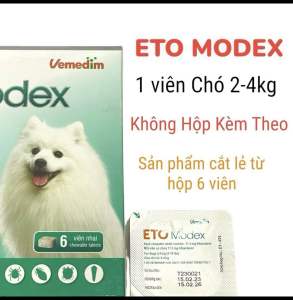 ETO Modex 1 viên nhai cho Chó bị ve bọ chét rận viêm da do Demodex Sarcoptes.