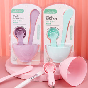 6 in 1 Facial Mask Bowl Set - DIY Skincare Tool Kit with Silicone Mixing Bowl Spatula Mask Brush Measuring Spoons and Stick