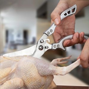 4Cr Stainless Steel Kitchen Scissors Chicken Bone Kitchen ShearsDuck Fish Cutter Fish Scissors Scale Clean Cook Scissors Knife