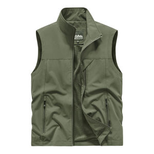 Men Mesh Quick-Drying Vest Thin Fishing Vest Plus Size Photographical Vest Spring & Fall Multi-Pocket Outdoor Waistcoat Tide