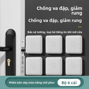 MONLEYTA | Miếng đệm chống va đập silicon chữ Fu Wall Surface Mở cửa sau tay cầm Miếng dán cửa im lặng bảo vệ tường Phụ kiện cửa