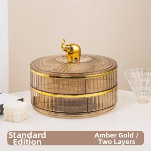 Rotatable Multilayer Snack Nut Candy Sectioned Storage Plate