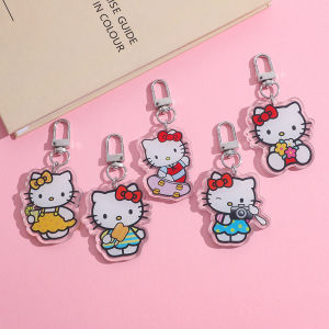 Sanrio Acrylic Keychain Hello Kitty Kuromi Pachacco Key Ring Pendant