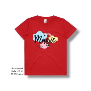 Kaos Anak Perempuan Lucu Lengan Pendek Usia 1-12 Tahun Katun Kombed 30s