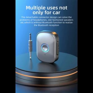 Kebidumei | Car Bluetooth 5.3 AUX Adapter Noise Reduction 3.5mm Jack Stereo Wireless Audio Receiver with Microphone for Amplifier Speaker