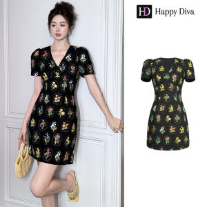 Happy Diva Womens Dresses Black Dress Printed Mini Dress Casual Dress Wedding Formal Party Dress Elegant Dress 51402
