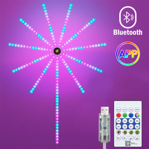 RGBIC Firework Strip Lights LED Bluetooth APP Control Neon Strip USB 5V Changing Smart Lamp Sync Music Bedroom Decor Dream Light