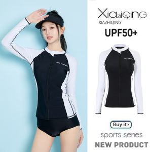 Womens Two-Piece Swimsuit Long Sleeve Diving Suit Quick Dry Snorkeling Outfit Slimming Jellyfish Costume Surfing Student Dive Gear