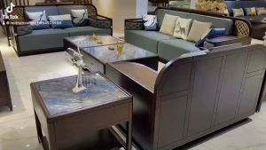 BỘ SOFA PHÒNG KHÁCH INDOCHINE GỖ ÓC CHÓ NHẬP KHẨU 2302