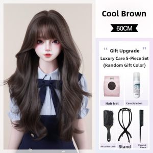 AINIYA | Realistic Wig Full Head Medium Length Natural Volume Wavy Hair