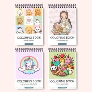 Adult Coloring Book Kawaii- Cute & Relaxing Hand-Drawn Art – Anti-Stress Mindfulness Activity – 40 Pages 100 GSM Paper