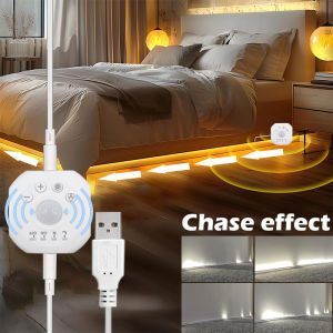 Motion Sensor Stair Neon Strip Lights With Chase Effect USB Motion Activated Closet Light 5V Neon LED Strip for Home Bedroom