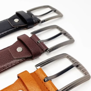 SABUK PRIA MODEL JARUM GESPER KLASIK DARI KULIT PU IKAT PINGGANG KEPALA BESI RINGAN