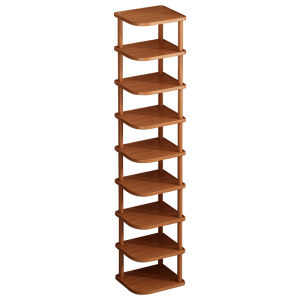 CHUJUN | Bamboo Multi Layer Shoe Rack for Narrow Entryway Compact Storage Organizer for Home Apartment with Sturdy Design and Versatile Use for Shoes and Hats
