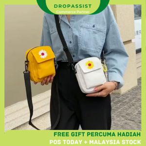 DROPASSIST 1452 Woman Small Sling Shoulder Messenger Canvas Tote Bag Wanita Beg Silang Tangan Perempuan
