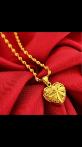 Dây Chuyền Nữ Trái Tim Cỏ 4 Lá Vàng 18k Đẹp Thời Trang Quà Tặng Ý Nghĩa DCTRAITIMCO4LAVANG23