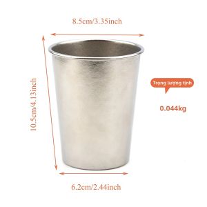 Siêu Nhẹ 350Ml Titan Nguyên Chất Cốc Cà Phê Di Động Cắm Trại Đánh Bóng Sữa Bia Nước Cốc Uống Nước Tumbler Cho Bữa Sáng