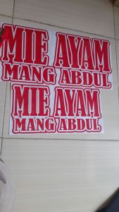 Stiker Custom Vinyl Cuting per1 paket untuk depan dan Pingir Grobak kaca entalase paling murah