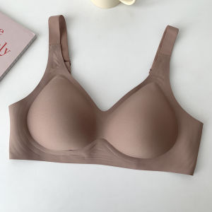 Wireless Thin Cup Bra Women Invisible Underwear Jelly Strip Design Small Chest Illusion Breathable Comfortable All Season Bra