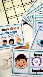 【三语闪卡•黏贴款 Trilingual Flashcards•Sticker】三语识字卡 Kad Imbas | 适合4-8岁 | 幼儿园学习 Preschool Learning