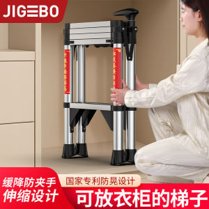 For Home Ladder Folding Stair Stainless Steel Multifunctional Indoor Household Folding Stair Aluminum Alloy Telescopic Ladder