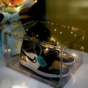 Kotak Sepatu Transparan Acrylic Cocok u/ High Top Sneakers Basketball Shoes High Heels .Box Shoes Box Premium Stackable Tempat Penyimpanan Sepatu