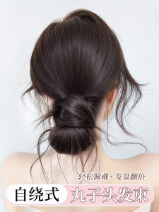 หมวกผมปลอมทรงกลมสไตล์เกาหลี ชุดผมปลอม ทรงดอกไม้ ทรงหมอน สีธรรมชาติ ทรงหมอน ทรงกลม ชุดผมปลอม