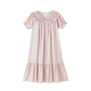 BE | Silk Iced Padded One-piece Dress Sleepwear