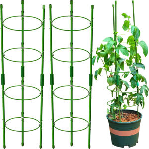 1/2 Pcs Durable Creative Climbing Vine Rack 45cm Plastic Coated Iron Plant Support Frame Garden Balcony Plant Flower Trellis