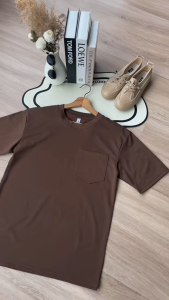 ZEKE A0058 Mens T-shirt Short Sleeve Tops Menswear With Pocket Baju Berpoket Lelaki T shirt For Men