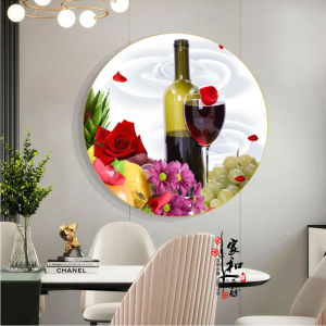 Modern Simplified Chinese Style round Dining Room Wall Hanging Painting Single Piece High End Table Background Decorative Artwork